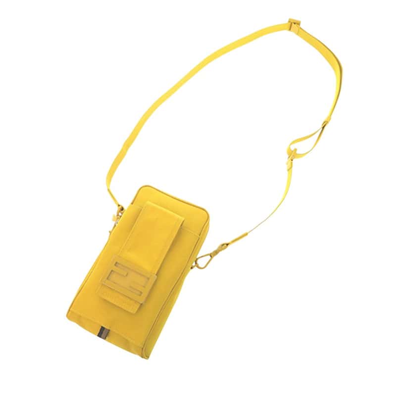 Fendi Nylon Baguette Phone Crossbody Yellow Very good condition - Back View