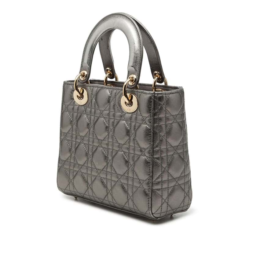 Dior Small Metallic Lambskin Cannage My ABCDior Lady Dior Other Leather Very good condition - Back View