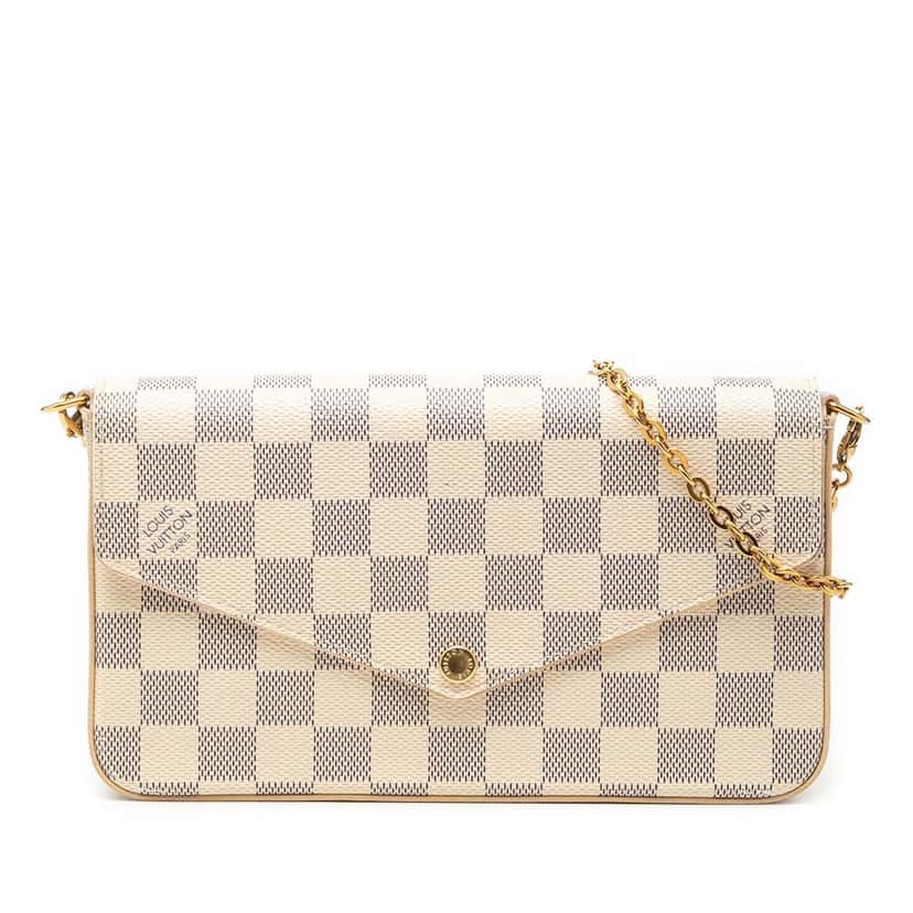Louis Vuitton Damier Azur Pochette Felicie White Very good condition - Front View