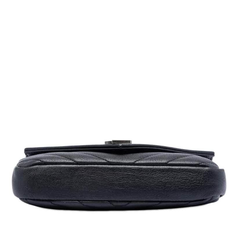 Saint Laurent Mini Chevron Sheepskin Monogram College Satchel Black Leather Very good condition - Inside View