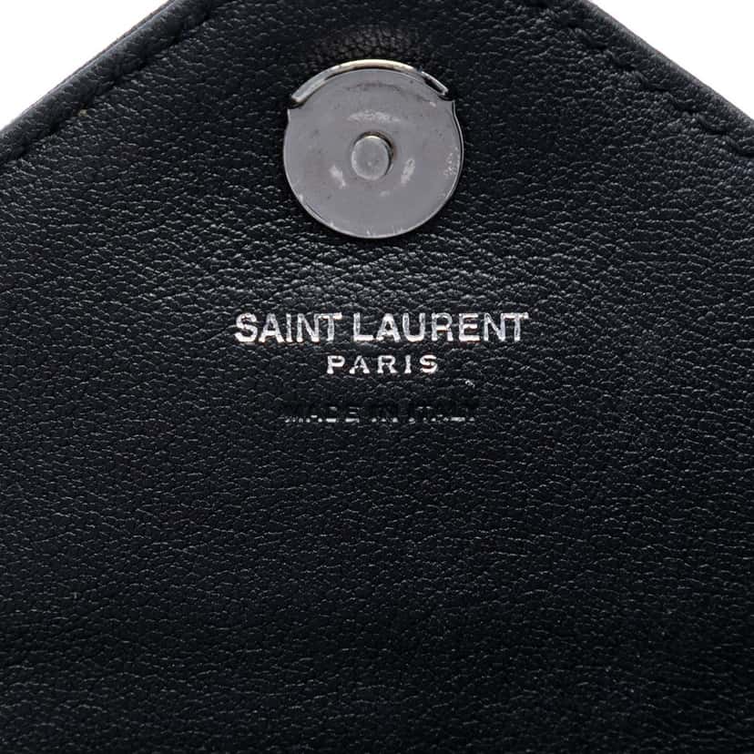 Saint Laurent Mini Chevron Sheepskin Monogram College Satchel Black Leather Very good condition - Box View