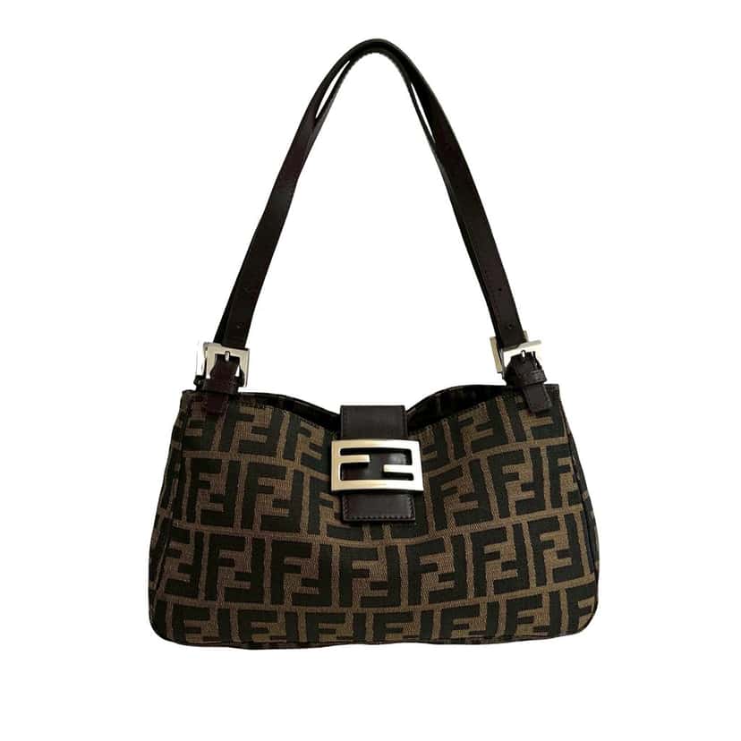 Fendi Zucca Canvas Shoulder Bag Brown Very good condition - Front View