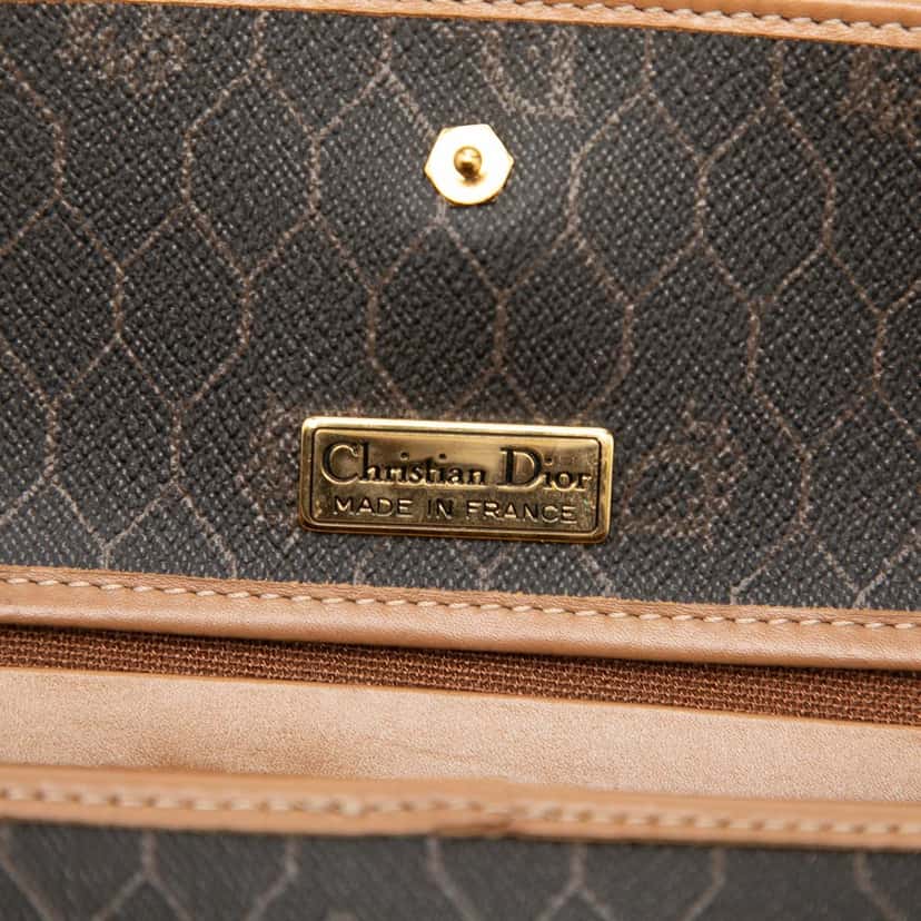 Dior Honeycomb Coated Canvas Chain Flap Crossbody Black Very good condition - Box View