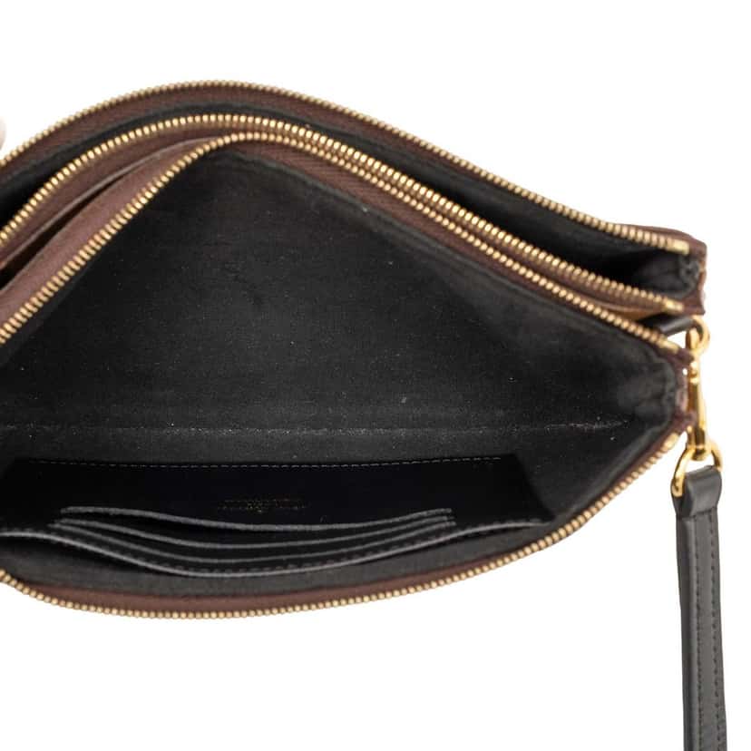 Louis Vuitton Monogram Giant Reverse Double Zip Pochette Brown Very good condition - Model View