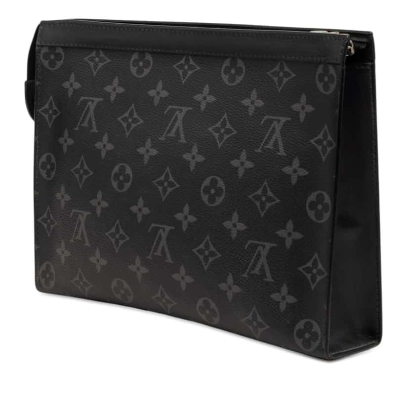 Louis Vuitton Monogram Eclipse Pochette Voyage MM Black Very good condition - Back View