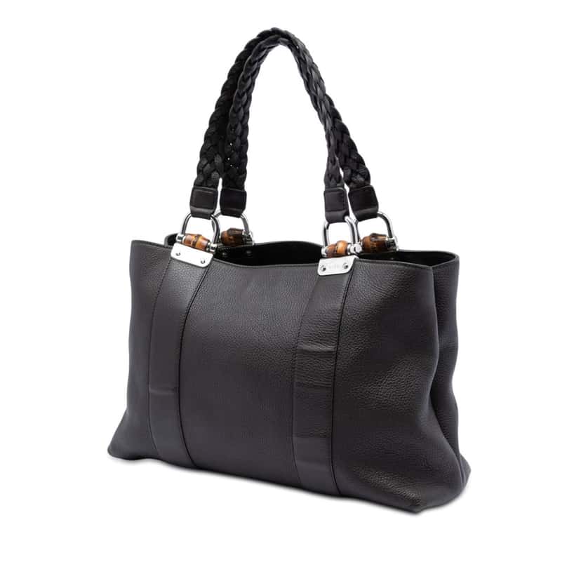 Gucci Calfskin Bamboo Libeccio Tote Brown Leather Very good condition - Back View