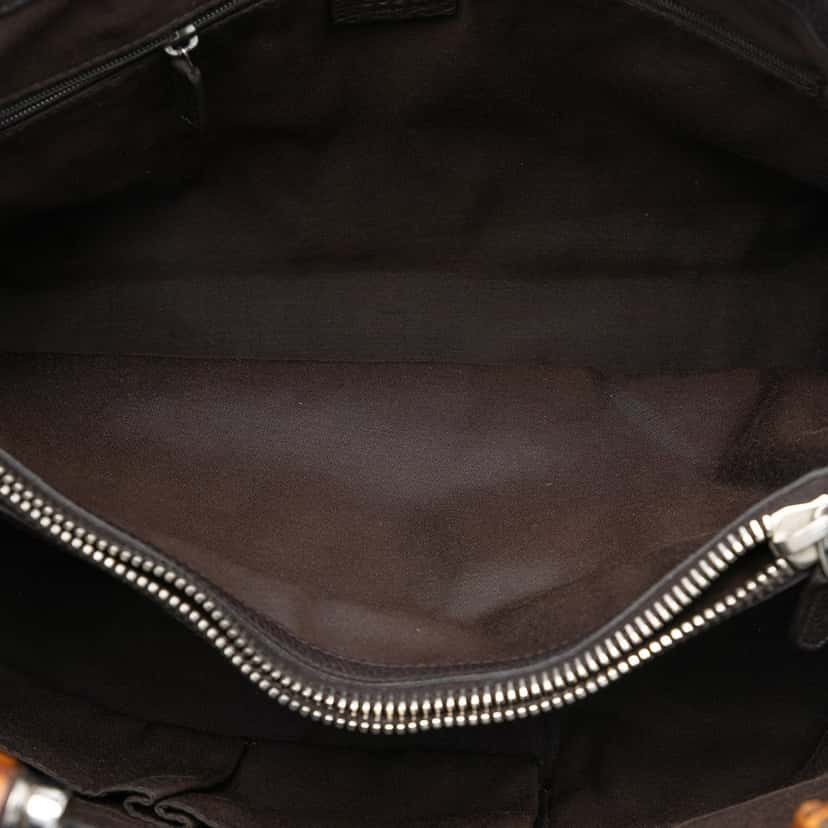 Gucci Calfskin Bamboo Libeccio Tote Brown Leather Very good condition - Model View