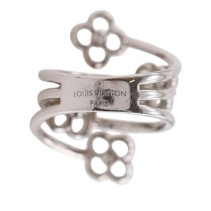 Louis Vuitton Brass Flower Full Ring Silver Metal Very good condition - Model View