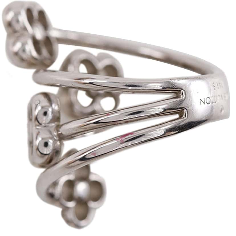 Louis Vuitton Brass Flower Full Ring Silver Metal Very good condition - Box View