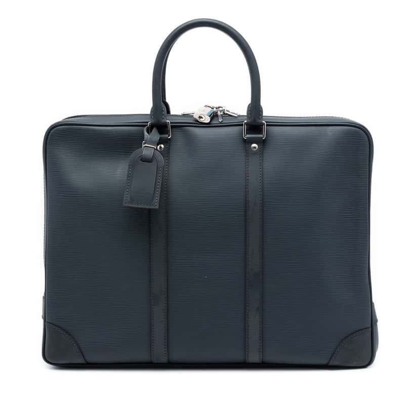 Louis Vuitton Epi Porte Documents Voyage Blue Leather Very good condition - Front View