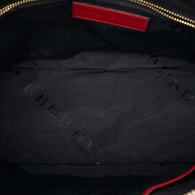 Burberry Small Grained Calfskin Heritage Orchard Bowling Bag Red Leather Very good condition - Model View