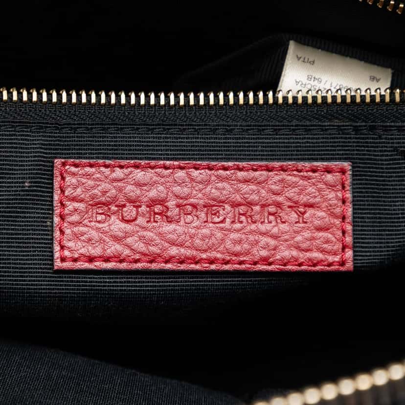 Burberry Small Grained Calfskin Heritage Orchard Bowling Bag Red Leather Very good condition - Box View