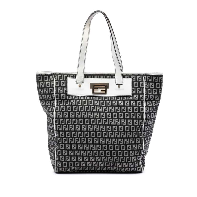 Fendi Zucchino Canvas Tote Black Very good condition - Front View