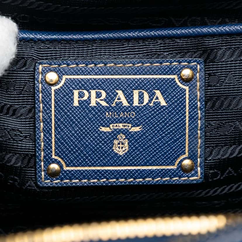Prada Saffiano Lux Shopping Tote Blue Leather Very good condition - Box View