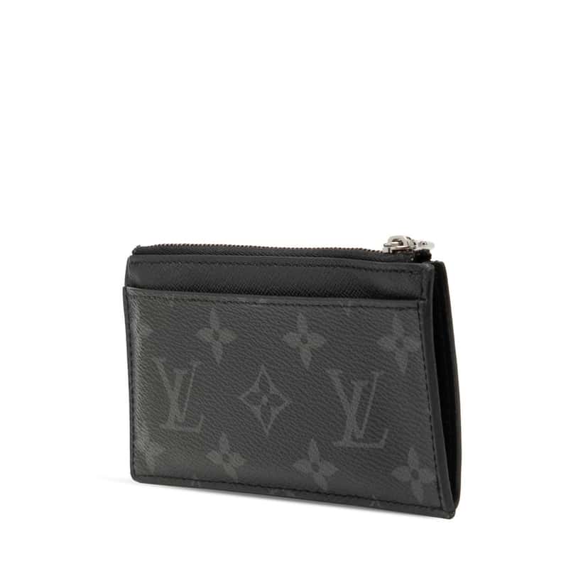 Louis Vuitton Monogram Eclipse Reverse Taigarama Coin Card Holder Black Very good condition - Back View