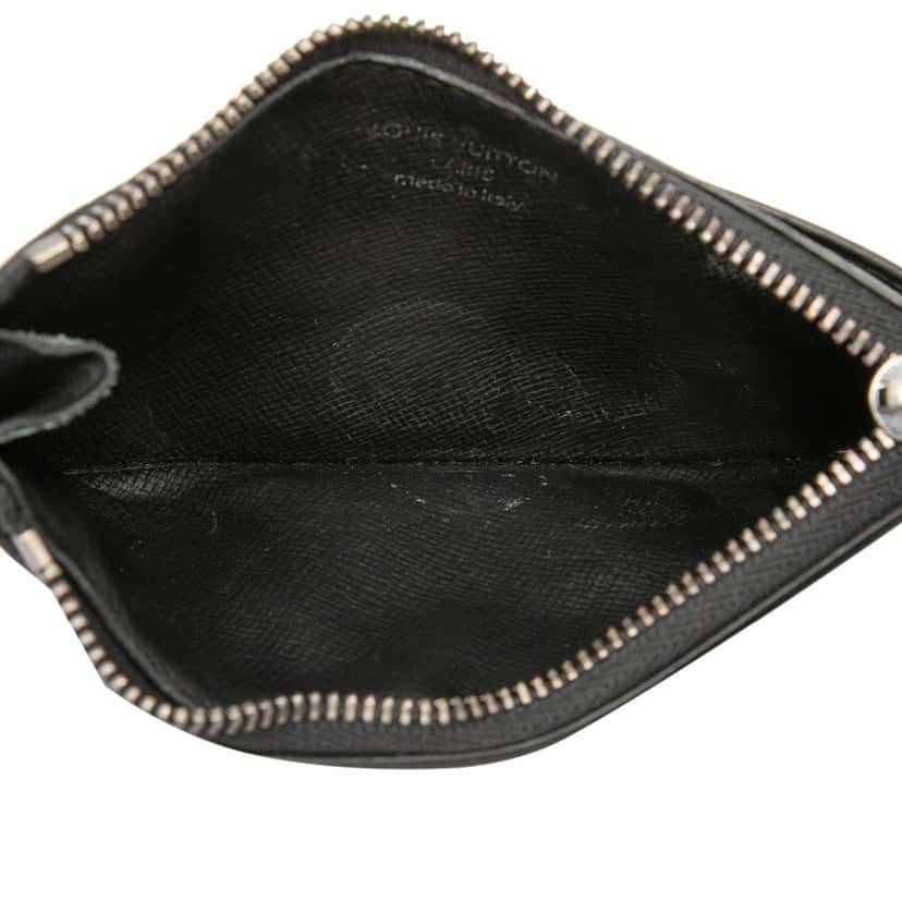 Louis Vuitton Monogram Eclipse Reverse Taigarama Coin Card Holder Black Very good condition - Model View