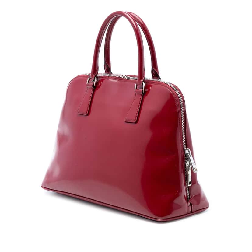 Prada Large Spazzolato Promenade Satchel Red Leather Very good condition - Back View