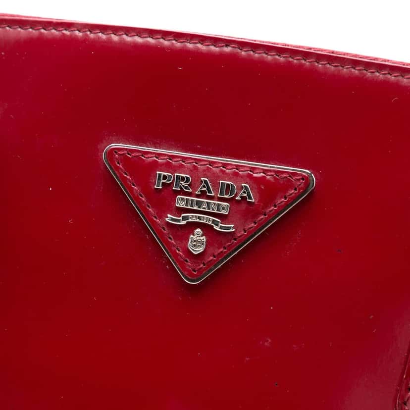 Prada Large Spazzolato Promenade Satchel Red Leather Very good condition - Box View