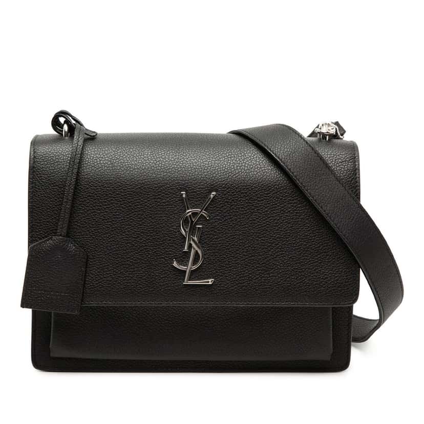 Saint Laurent Medium Grained Calfskin Monogram Sunset Crossbody