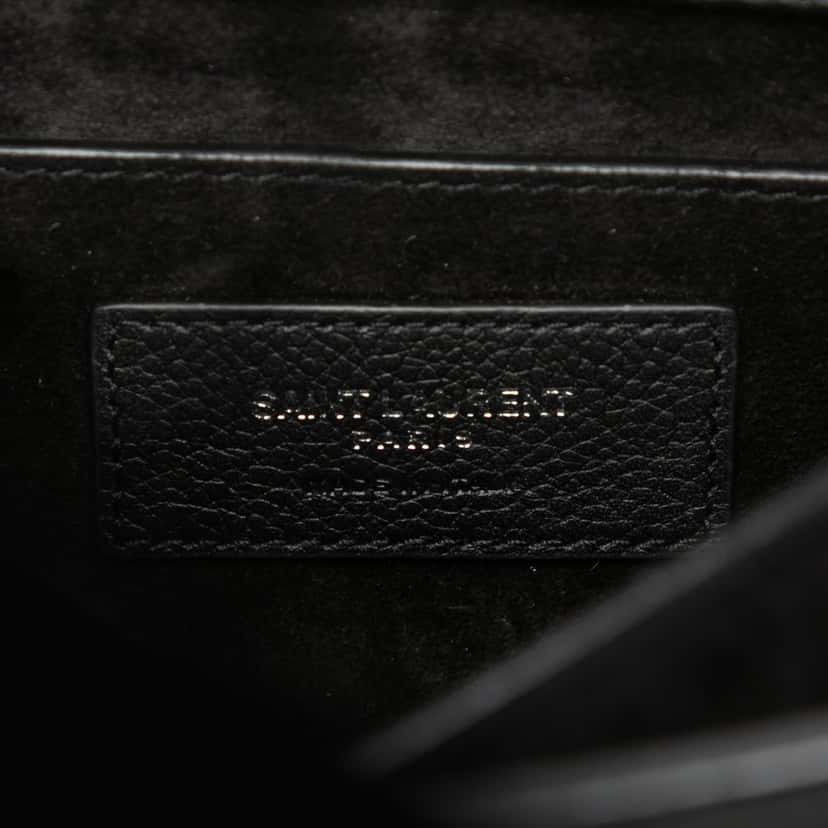 Saint Laurent Medium Grained Calfskin Monogram Sunset Crossbody Black Leather Very good condition - Box View
