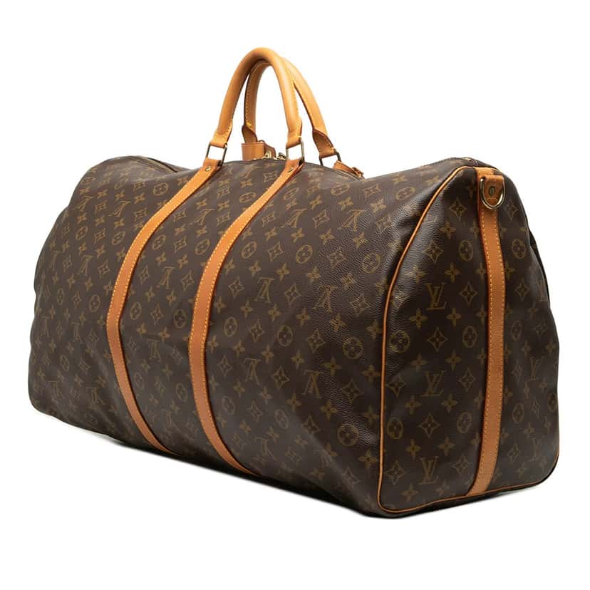 Louis Vuitton Monogram Keepall Bandouliere 60 Brown Good condition - Back View
