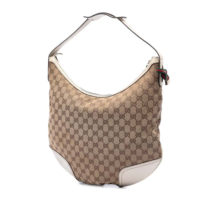Gucci Large GG Canvas Web Princy Hobo Beige Very good condition - Back View