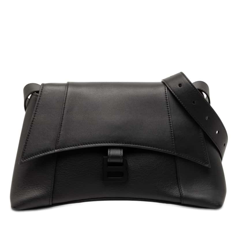 Balenciaga Small Calfskin Downtown Crossbody Black Leather Very good condition - Front View