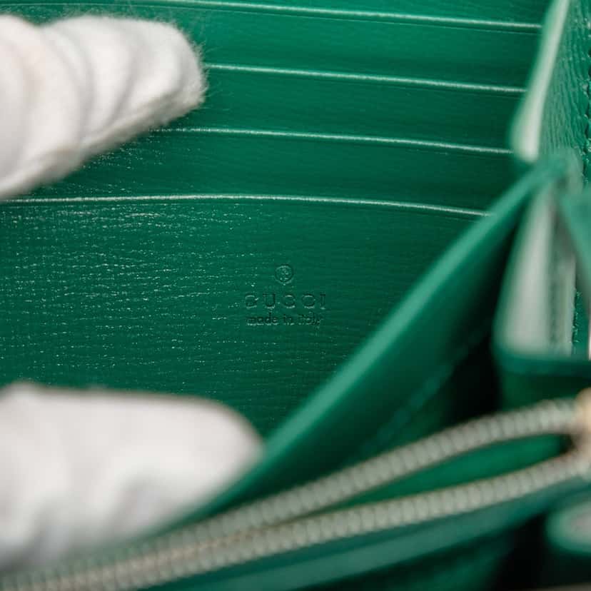 Gucci Bicolor Calfskin Dionysus Wallet on Chain Green Leather Very good condition - Box View