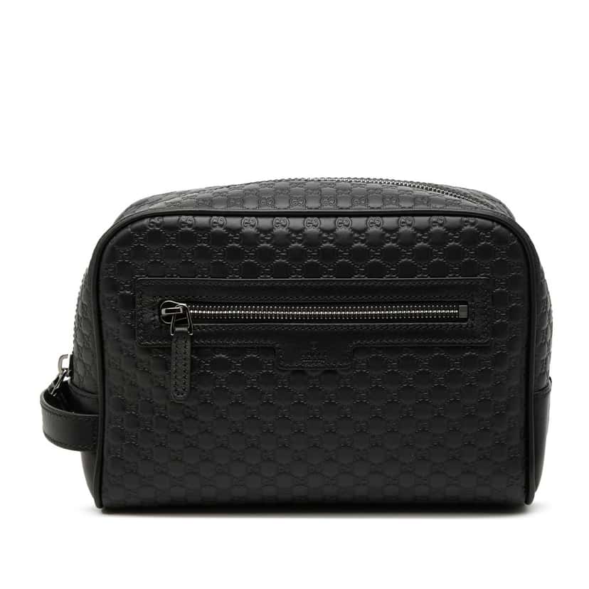 Gucci Microguccissima Clutch Black Leather Very good condition - Front View