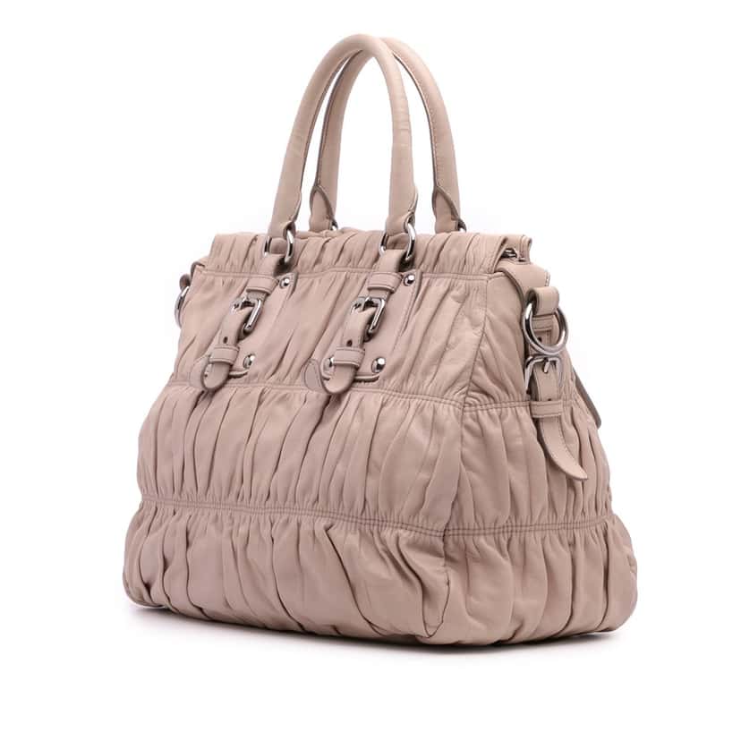 Prada Nappa Gaufre Satchel Brown Leather Very good condition - Back View
