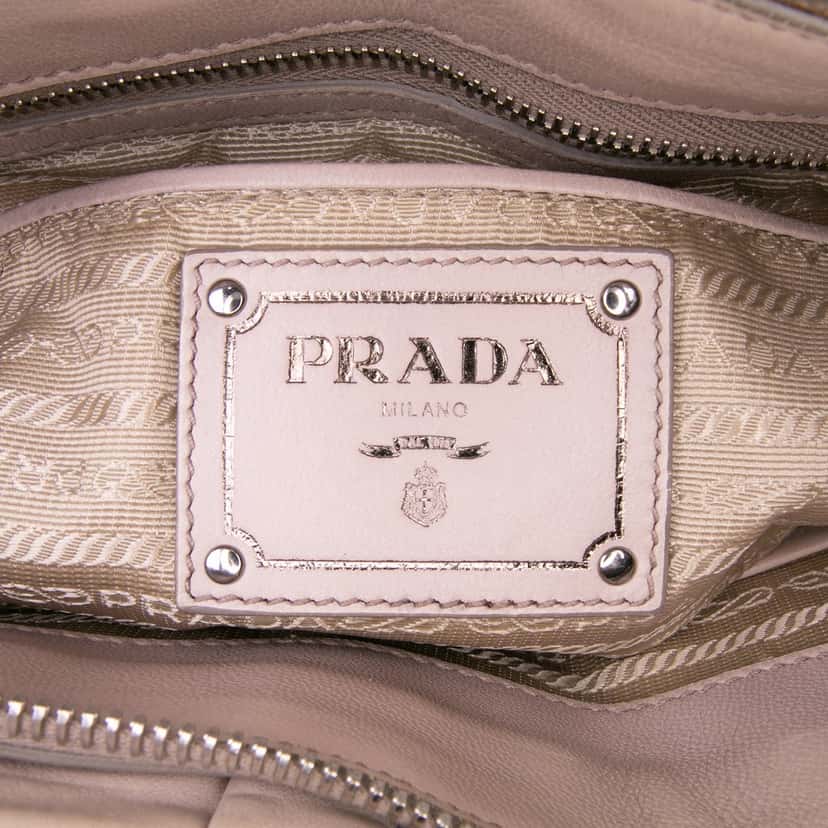 Prada Nappa Gaufre Satchel Brown Leather Very good condition - Box View