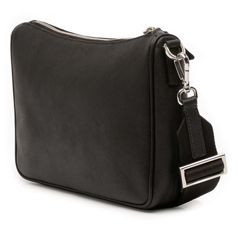 Prada Saffiano Crossbody Black Leather Very good condition - Back View