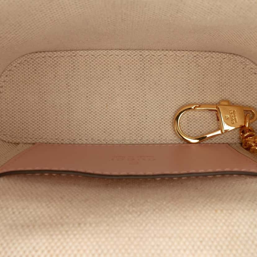 Gucci Mini GG Marmont Matelasse Calfskin Top Handle Vanity Chain Bag Pink Leather Very good condition - Model View