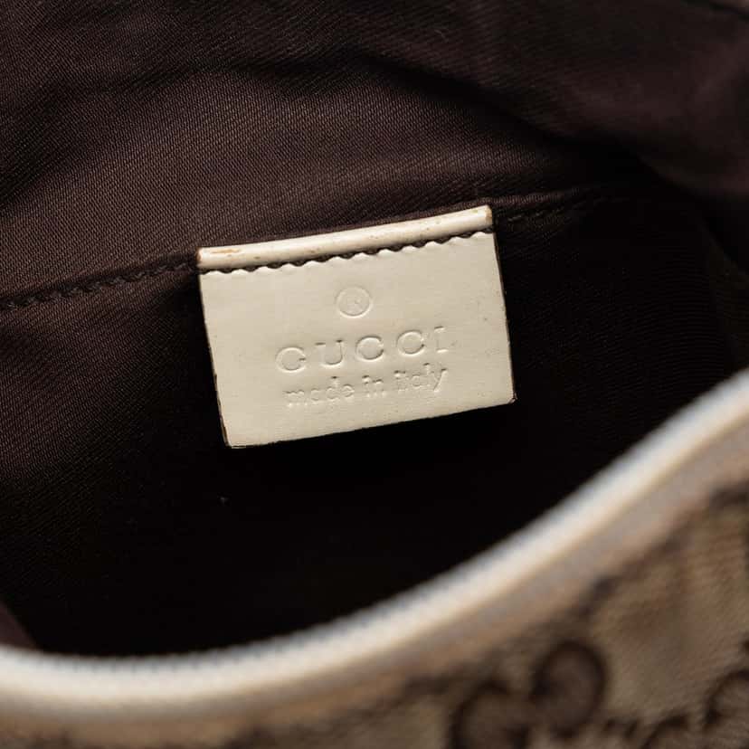 Gucci Small GG Canvas Perforated Crossbody Beige Very good condition - Box View