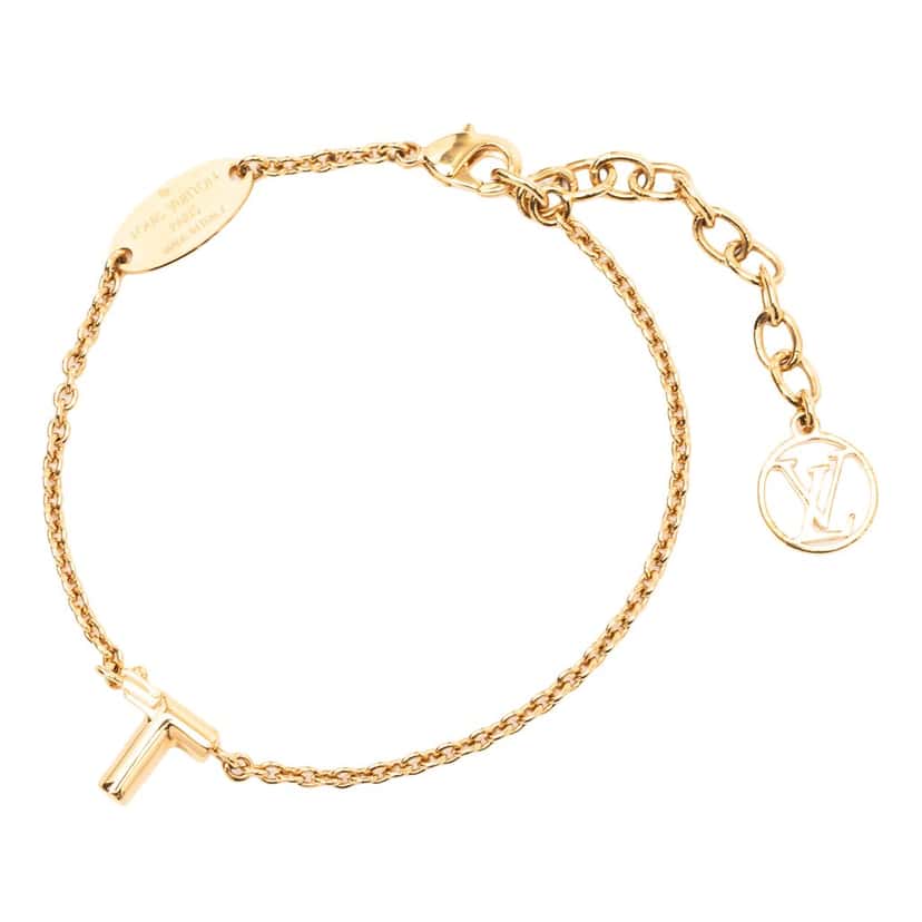 Louis Vuitton Gold Plated LV and Me T Bracelet Gold Metal Very good condition - Inside View