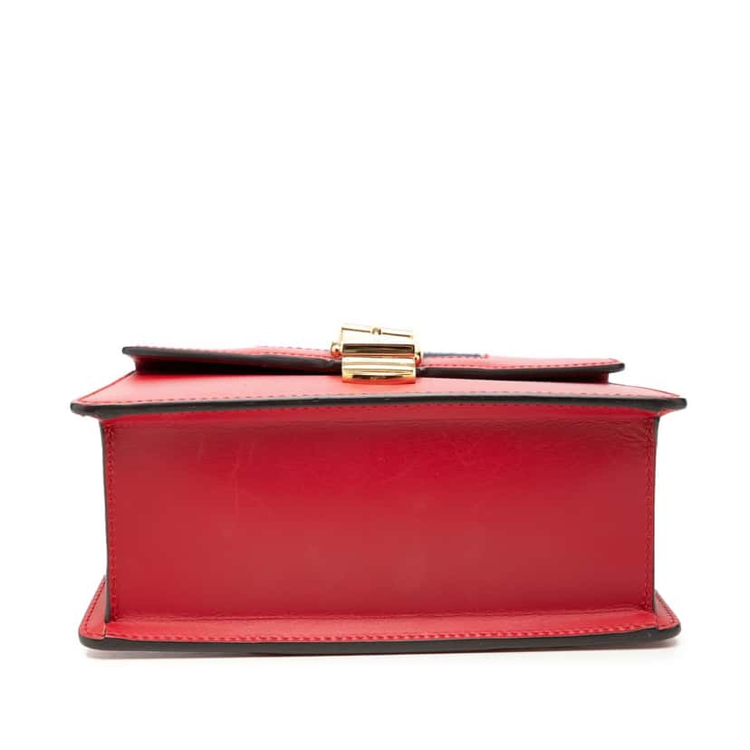 Gucci Mini Calfskin Sylvie Satchel Red Leather Very good condition - Inside View