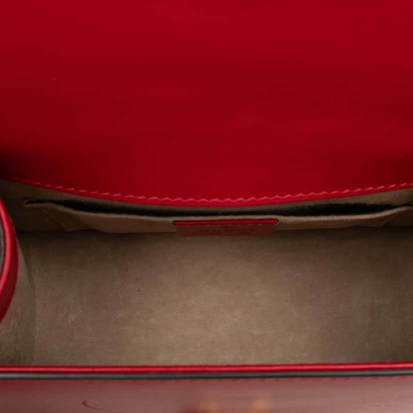 Gucci Mini Calfskin Sylvie Satchel Red Leather Very good condition - Model View