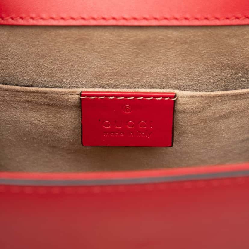 Gucci Mini Calfskin Sylvie Satchel Red Leather Very good condition - Box View