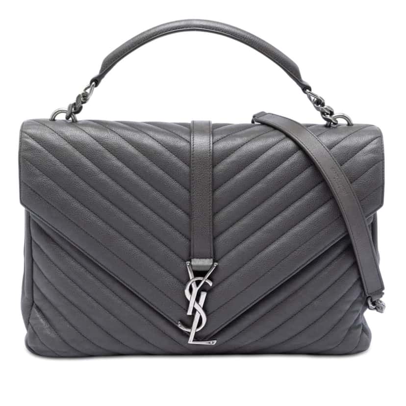 Saint Laurent Large Chevron Sheepskin Monogram College Satchel Other Leather Very good condition - Front View