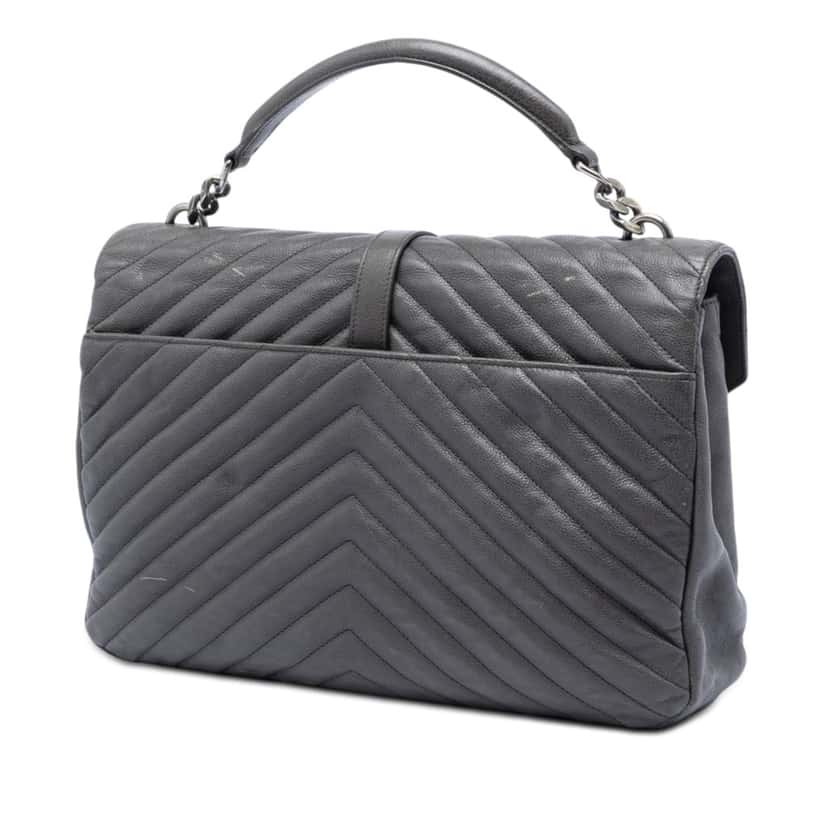 Saint Laurent Large Chevron Sheepskin Monogram College Satchel Other Leather Very good condition - Back View