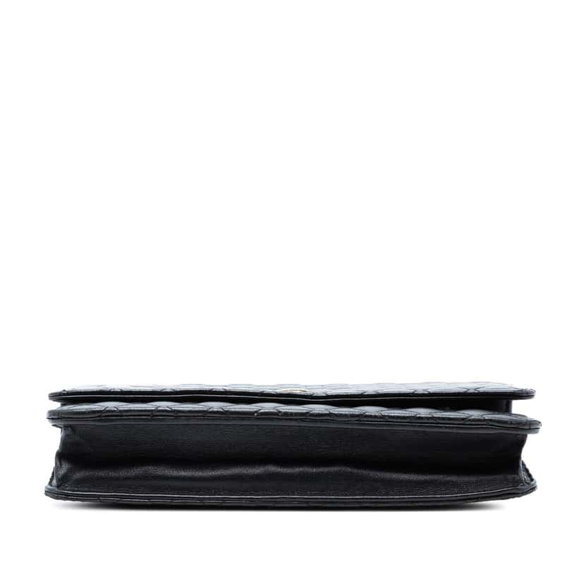 Chanel CC Microquilted Lambskin Wallet On Chain Black Leather Good condition - Inside View