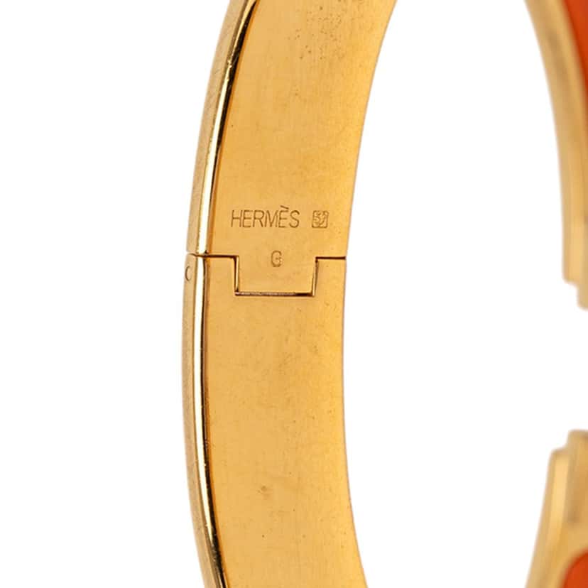 Hermès Narrow Enamel Clic H Bracelet PM Orange Very good condition - Model View