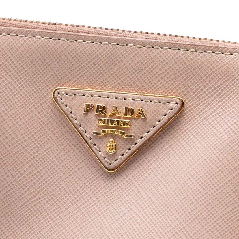 Prada Large Saffiano Lux Galleria Double Zip Satchel Brown Leather Very good condition - Box View