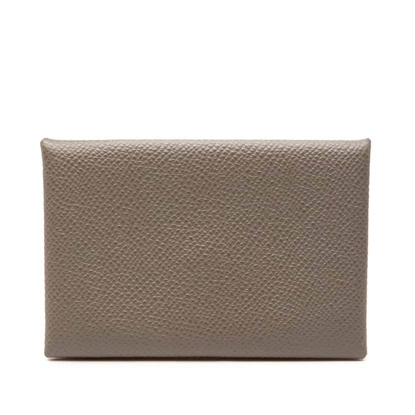 Hermès Epsom Calvi Verso Card Holder Brown Leather Very good condition - Front View