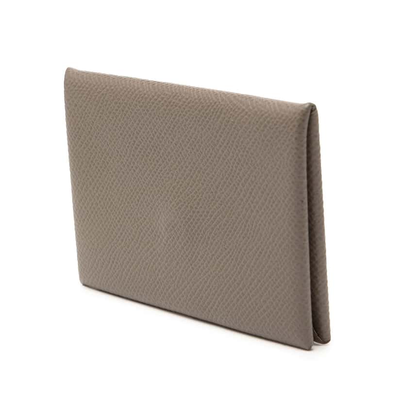 Hermès Epsom Calvi Verso Card Holder Brown Leather Very good condition - Back View