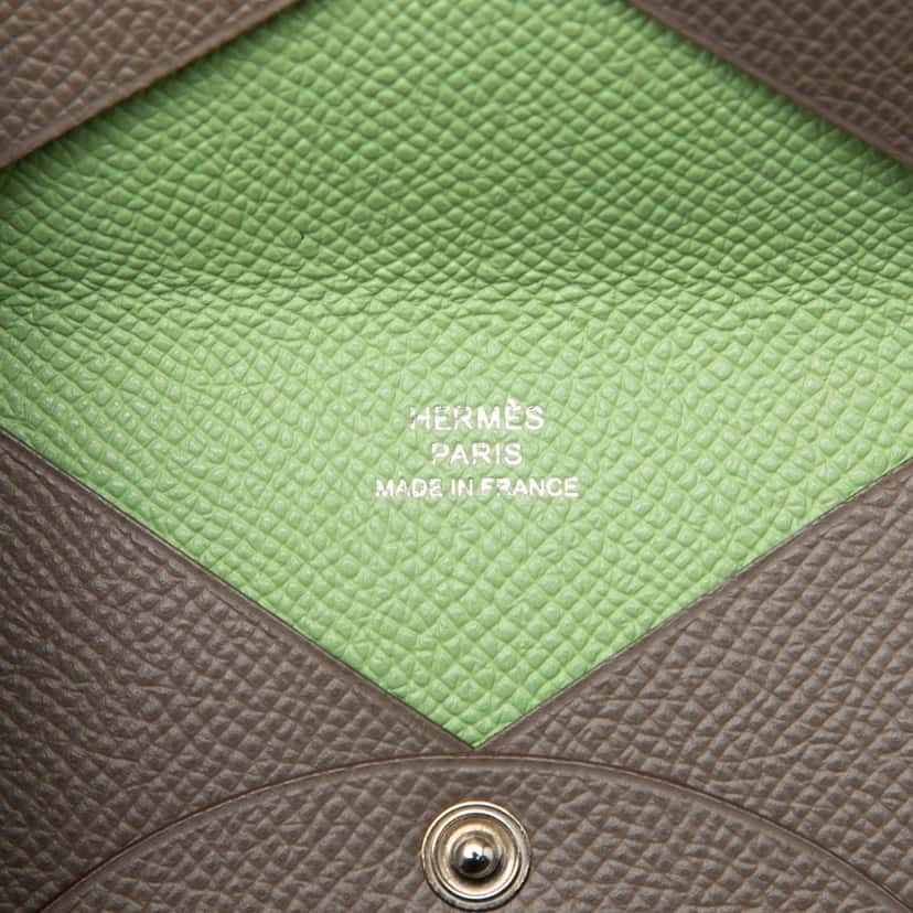 Hermès Epsom Calvi Verso Card Holder Brown Leather Very good condition - Box View