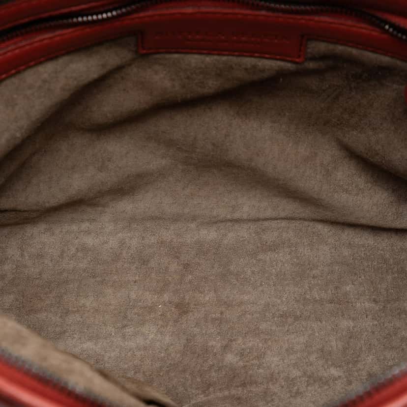 Bottega Veneta Nappa Intrecciato Nodini Crossbody Red Leather Very good condition - Model View