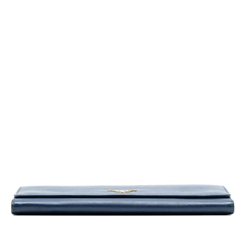 Prada Saffiano Wallet On Chain Blue Leather Very good condition - Inside View