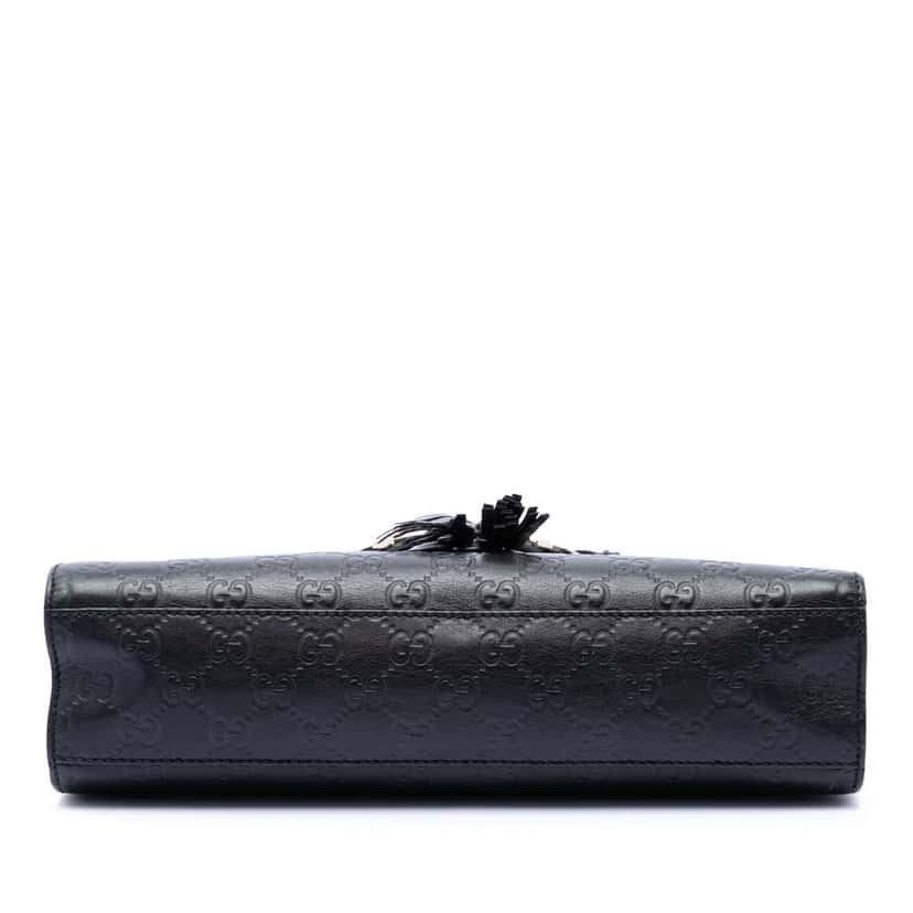 Gucci Medium Guccissima Emily Shoulder Bag Black Leather Very good condition - Inside View