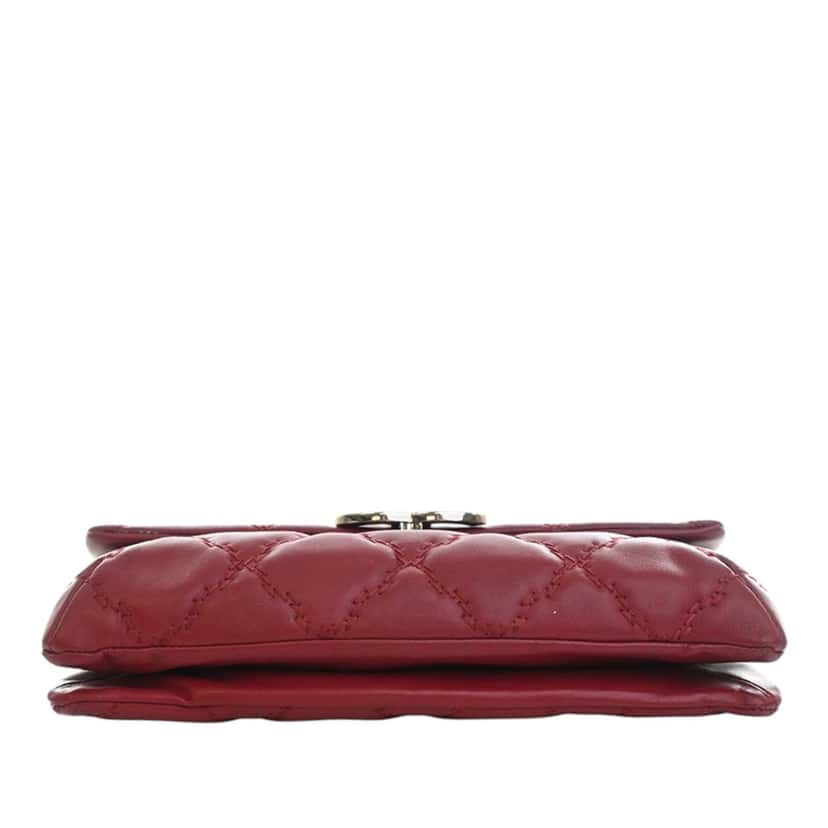 Chanel CC Quilted Calfskin Double Stitch Hamptons Flap Red Leather Very good condition - Box View